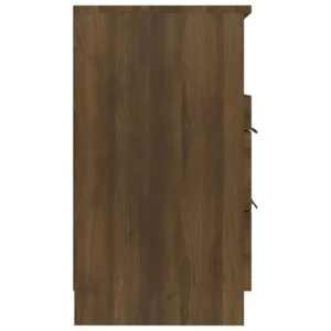 Chevet chêne marron design 3 tiroirs, 40x36x65cm