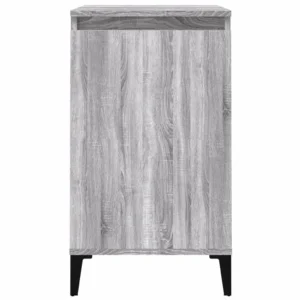 Chevet bois gris moderne contemporain transparent, 40x35x70cm