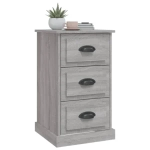 Chevet bois gris design moderne connecté, 39x39x67cm