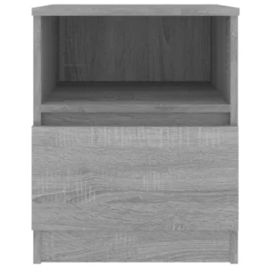 Chevet bois gris design moderne étagère, 40x40x50cm