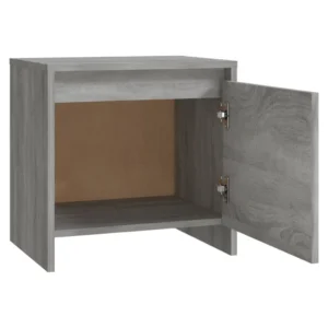 Table de chevet bois gris design suspendu, 45x34x44.5cm