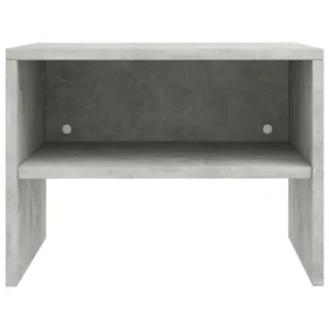 Table de chevet bois gris design moderne étagère compact, 40x30x30cm