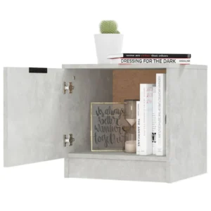 Chevet bois gris moderne flottant, 40x39x40cm