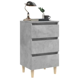 Chevet bois gris design scandinave compact, 40x35x69cm