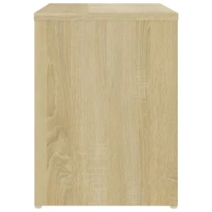 Lot de 2 chevets chêne design moderne étagère, 40x30x40cm
