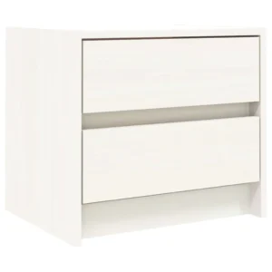 Lot de 2 tables de nuit bois blanc contemporain compact, 40x31x35.5cm