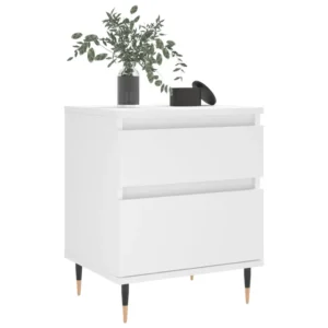 Lot de 2 tables de chevet bois moderne étagère, 40x40x50cm