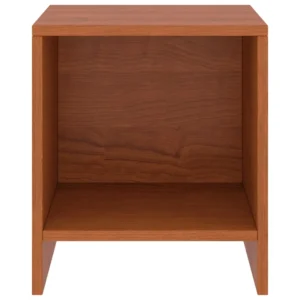 Lot de 2 tables de nuit pin marron rustique étagère, 35x30x40cm