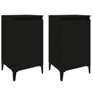 Lot de 2 chevets bois design moderne 1 tiroir, 40x35x70cm