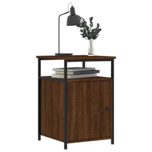 Lot de 2 chevets bois marron design moderne compact, 30x60x60cm