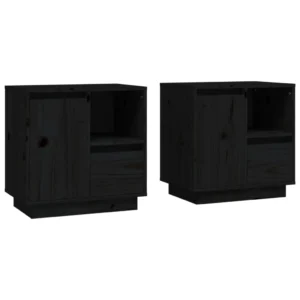 Lot de 2 chevets pin design tablette, 50x34x50cm