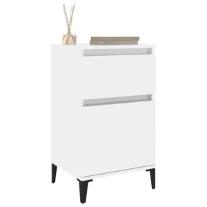 Lot de 2 chevets bois blanc design moderne suspendu, 40x35x70cm