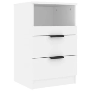 Lot de 2 tables de nuit bois moderne 2 tiroirs, 40x36x65cm