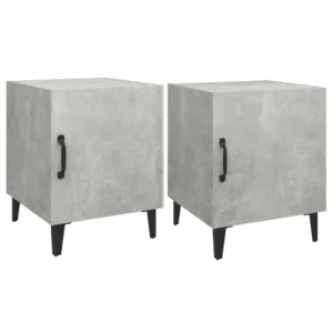 Lot de 2 chevets bois gris moderne suspendu, 40x40x50cm