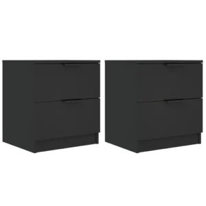 Lot de 2 tables de chevet bois design moderne suspendu, 45x39x50cm