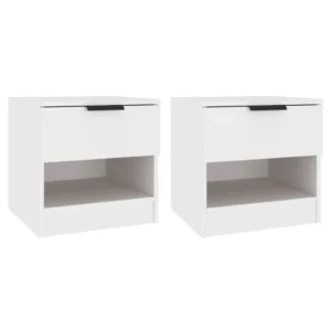 Lot de 2 chevets bois design transparent, 40x39x40cm