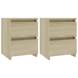 Lot de 2 chevets chêne design connecté, 30x30x40cm