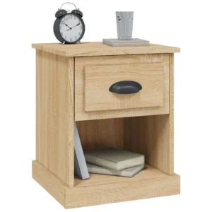 Lot de 2 tables de nuit chêne moderne 1 tiroir, 39x39x47.5cm