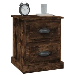 Lot de 2 chevets chêne design moderne 1 tiroir, 39x39x47.5cm