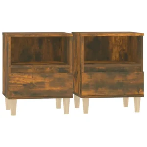 Lot de 2 tables de nuit chêne design tablette, 40x35x50cm