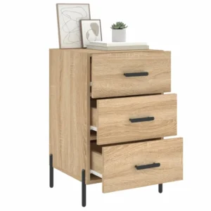 Lot de 2 tables de chevet bois moderne contemporain tiroir coulissant, 40x40x50cm