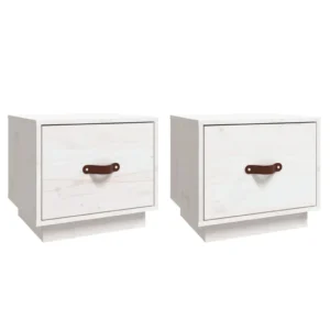 Lot de 2 tables de nuit pin design moderne LED, 40x34x35cm