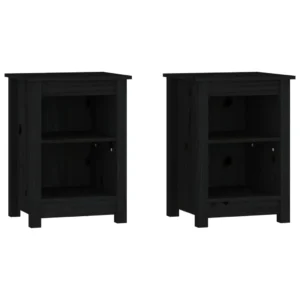 Lot de 2 chevets pin design tiroir coulissant, 40x35x55cm