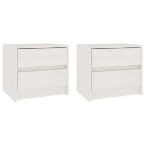 Lot de 2 chevets pin rustique LED, 40x30.5x35.5cm