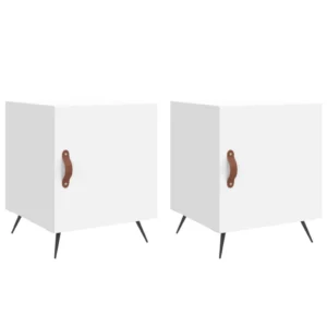Lot de 2 tables de chevet bois design moderne connecté, 40x40x50cm