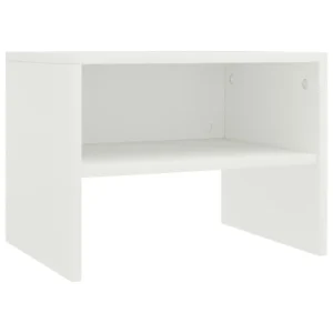 Chevet bois blanc contemporain étagère, 40x30x30cm