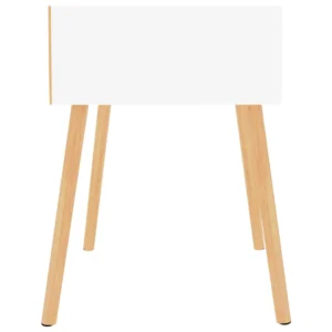Lot de 2 tables de nuit bois blanc moderne contemporain transparent, 40x40x56cm