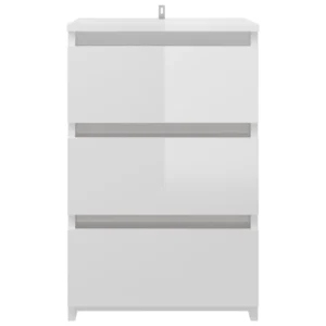 Lot de 2 tables de nuit blanc moderne 1 tiroir, 40x35x62.5cm