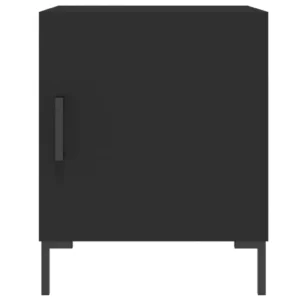 Lot de 2 chevets bois noir design moderne 3 tiroirs, 40x40x50cm