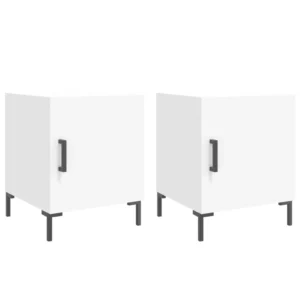 Lot de 2 chevets bois moderne transparent, 40x40x50cm
