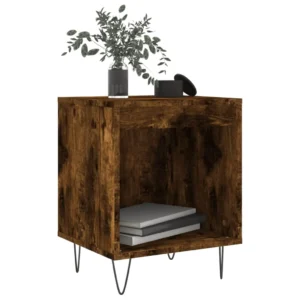 Lot de 2 chevets bois gris design moderne mural, 40x35x50cm