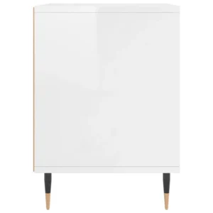 Lot de 2 tables de chevet bois blanc moderne LED, 40x35x50cm