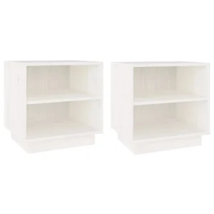 Lot de 2 tables de nuit pin design moderne transparent, 40x34x40cm