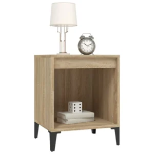 Lot de 2 tables de nuit chêne design 3 tiroirs, 40x35x50cm