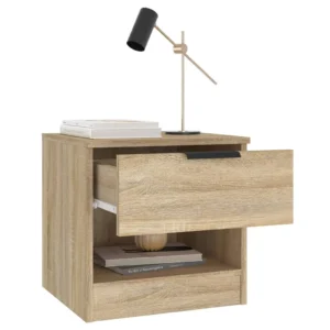 Lot de 2 tables de nuit chêne design tablette, 40x39x40cm