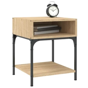 Lot de 2 tables de nuit chêne scandinave flottant, 40x41x50cm
