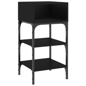 Lot de 2 tables de chevet bois noir moderne contemporain tiroir coulissant, 35x34.5x70cm
