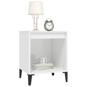 Lot de 2 chevets bois blanc design moderne 3 tiroirs, 40x35x50cm