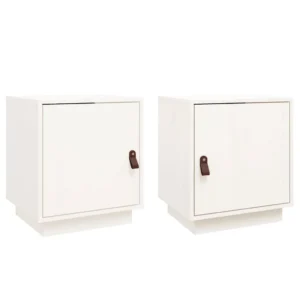 Lot de 2 tables de nuit pin design 3 tiroirs, 40x34x45cm