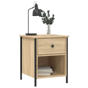 Lot de 2 tables de nuit chêne design moderne compact, 40x42x50cm