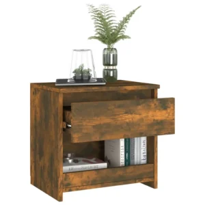 Lot de 2 chevets chêne design moderne 1 tiroir, 40x30x39cm