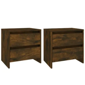 Lot de 2 chevets chêne moderne 2 tiroirs, 45x34.5x44.5cm