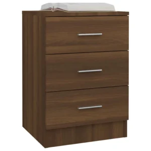 Lot de 2 chevets chêne marron moderne mural, 38x35x56cm