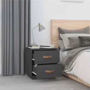 Lot de 2 tables de chevet pin moderne rustique LED, 40x34x45cm