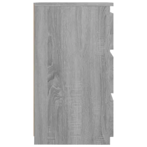 Lot de 2 tables de chevet bois gris design moderne compact, 40x35x62.5cm