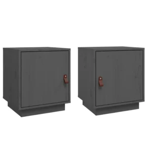 Lot de 2 chevets pin rustique 2 tiroirs, 40x34x45cm